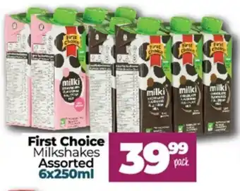 Take 'n Pay First Choice Milkshake assorted 6 x 250ml offer
