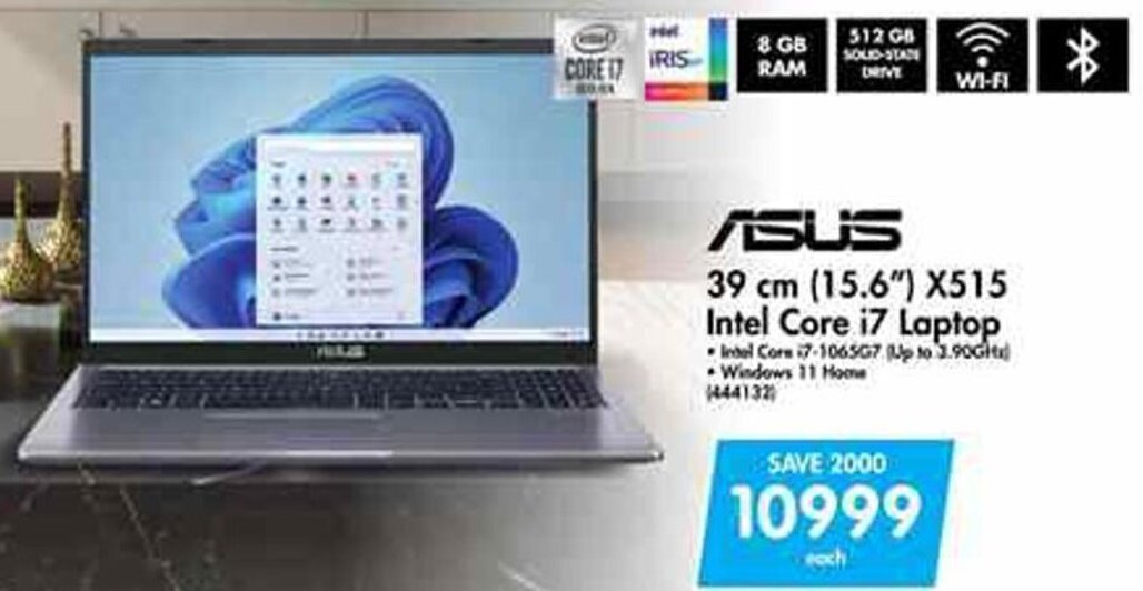 Asus 39cm 15,6" x 515 Intel Core i7 Laptop offer at Makro