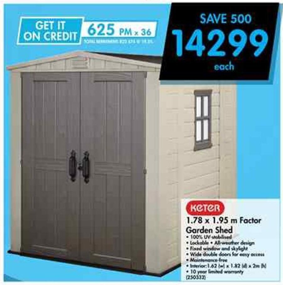 Keter Factor Garden Shed 1,78 x 1,95m offer at Makro