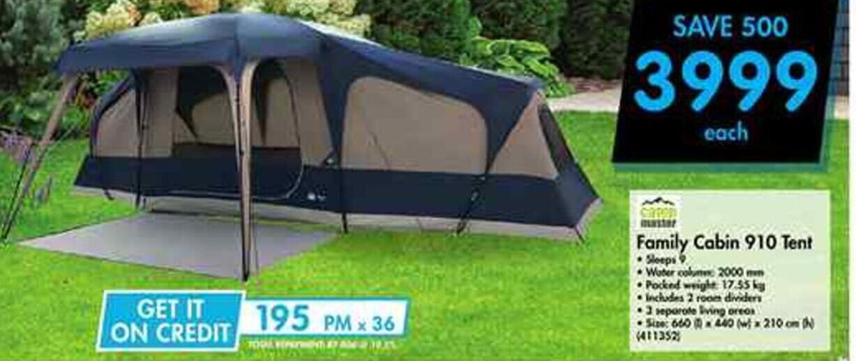 Camp Master Family Cabin 910 Tent offer at Makro