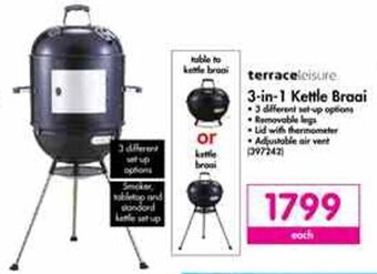 Makro Terraceleisure 3-in-1 Kettle Braai offer