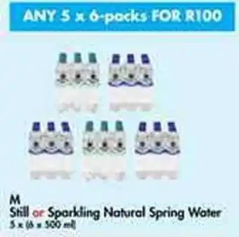 Makro M Still or Sparkling Natural Spring Water 500ml 5 x 6-Pack offer