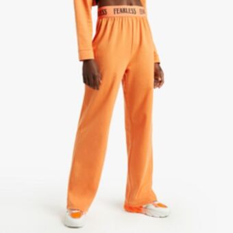 The FIX Women's orange fleece jogger with printed elastic offer