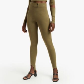 The FIX Women's green ottoman leggings offer