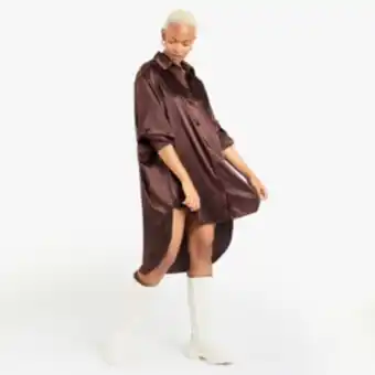 The FIX Women's brown satin shirt dress offer