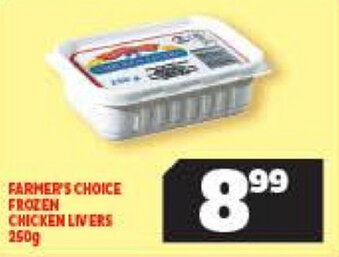 Usave Farmer's Choice Frozen Chicken Livers 250g offer