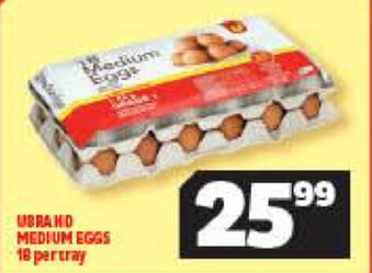 Ubrand Medium Eggs 18 per Tray