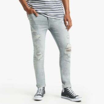 Rj grey super skinny knee destroy jeans