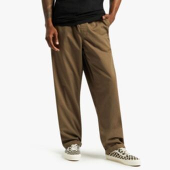 Sportscene Vans men's baggy tapered chocolate brown pants offer
