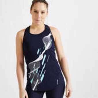 Decathlon Long fitness tank top - navy blue offer