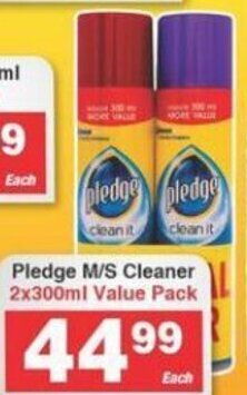 Frontline Pledge M/S Cleaner 2x300ml offer