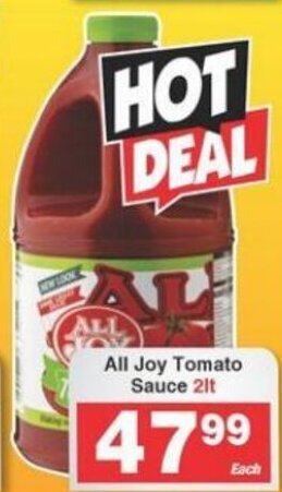 All Joy Tomato Sauce 2lt