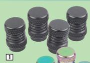 Midas Autogear tyre valve cap sets 4 piece set matt black vc03bk offer