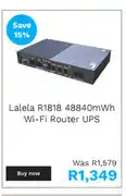 Lalela r1818 48840 mwh wifi router ups