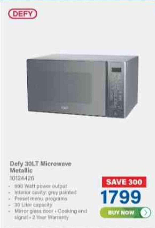 Defy 30LT Microwave Metallic offer at Incredible Connection