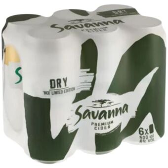 Savanna dry premium cider limited edition cans 6 x 500ml