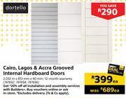 Builders Warehouse Dortello cairo, lagos & accra grooved internal hardboard doors-2.032m x 813mm x 40mm-each offer