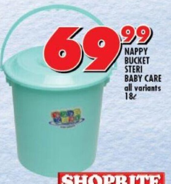 Nappy Bucket Steri Baby Care 18L offer at Shoprite