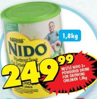 Shoprite Nestlé Nido 3+ Powdered Drink for Growing Children 1,8kg offer