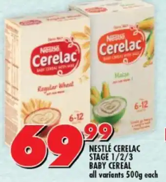 Shoprite Nestlé Cerelac Stage 1/2/3 Baby Cereal 500g offer