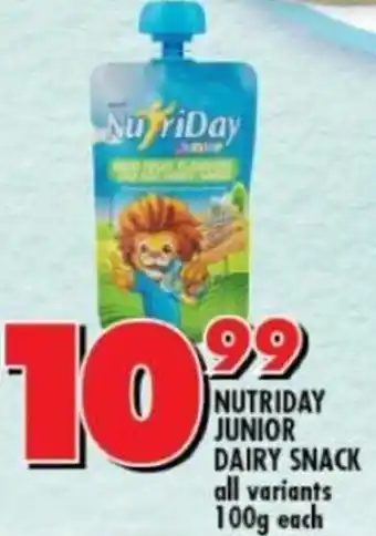 Shoprite Nutriday Junior Dairy Snack 100g offer