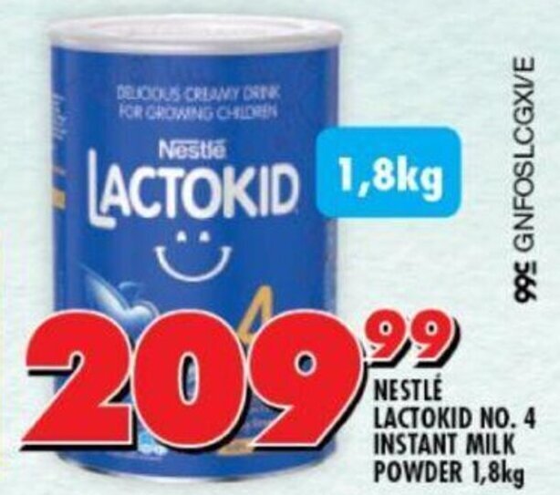 Nestlé Cerelac Lactokid No.4 Instant Milk Powder 1,8kg offer at Shoprite