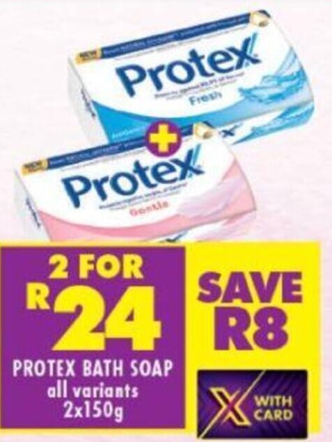 Protex Bath Soap 2 x 150g offer at Shoprite