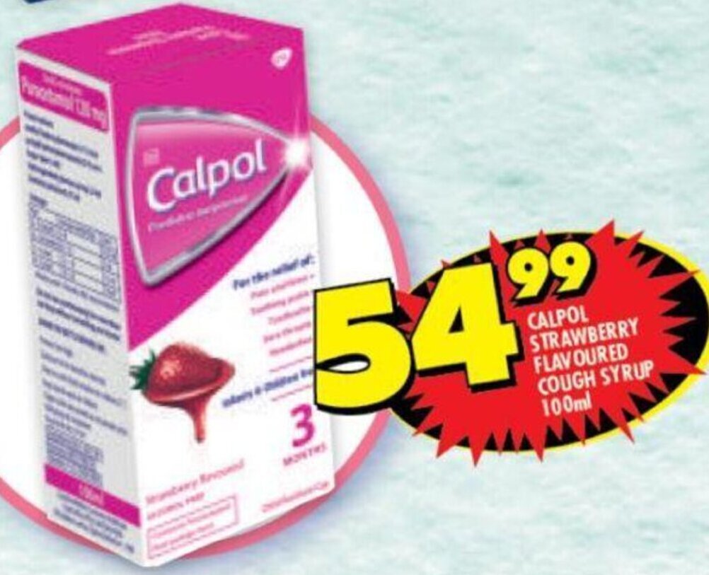 Calpol Strawberry Flavoured Cough Syrup 100ml offer at Shoprite