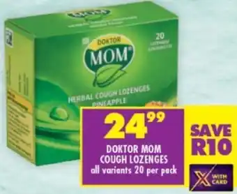 Shoprite Doktor Mom Cough Lozenges 20 per Pack offer
