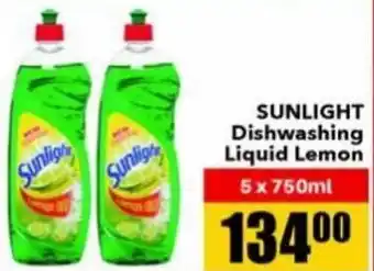 Sunlight Dishwashing Liquid lemon 5 x 750ml