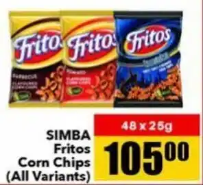 Jumbo Simba Fritos Corn Chips 48 x 25g offer