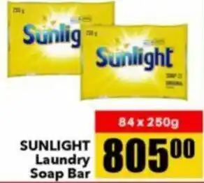 Jumbo Sunlight Laundry Soap Bar 84 x 250g offer