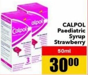 Jumbo Calpol Paediatric Syrup Strawberry 50ml offer