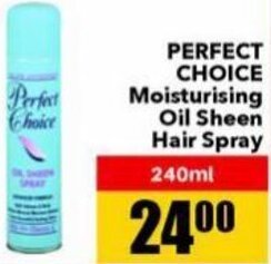 Jumbo Perfect Choice Moisturising Oil Sheen Hair Spray 240ml offer