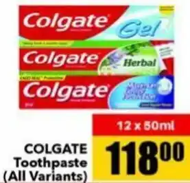 Jumbo Colgate Toothpaste 12 x 50ml offer