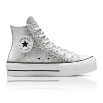 Converse women's ctas platform high glitter silver sneaker