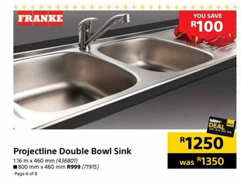 Builders Warehouse Projectline double bowl sink offer