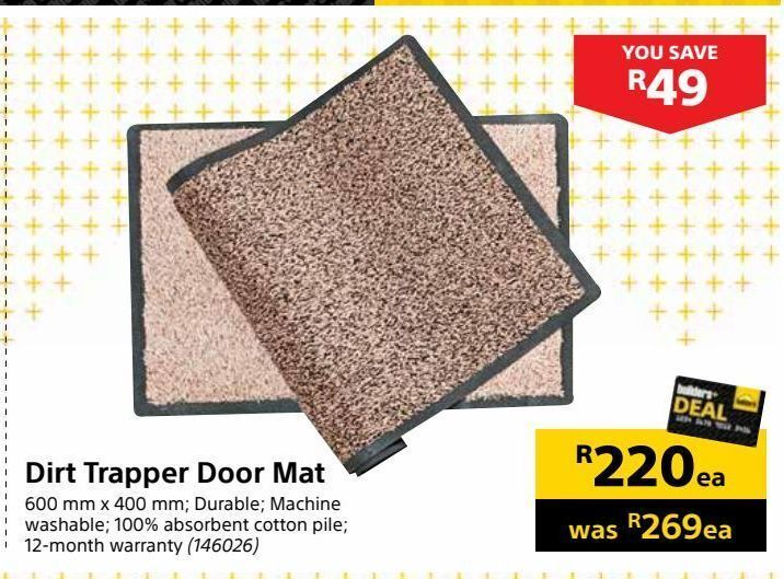 Dirt trapper doors mat offer at Builders Warehouse