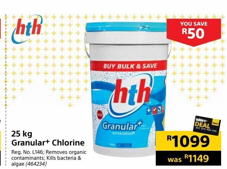 Builders Warehouse 25 kg granular+ chlorine offer