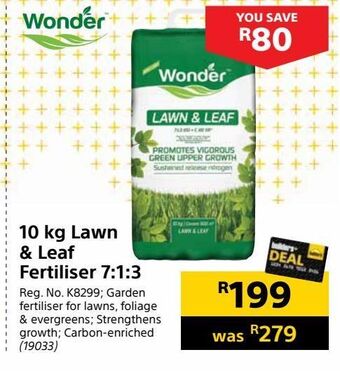 Builders Warehouse 10 kg lawn & leaf fertiliser 7:1:3 offer