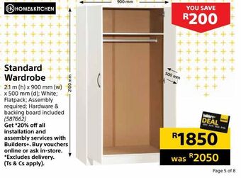 Builders Warehouse Standard wardrobe offer