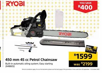 Builders Warehouse 450 mm 45 cc petrol chainsaw offer