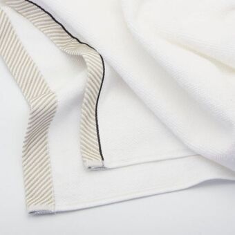 Whitehouse Cotton bay striped border bath towel offer