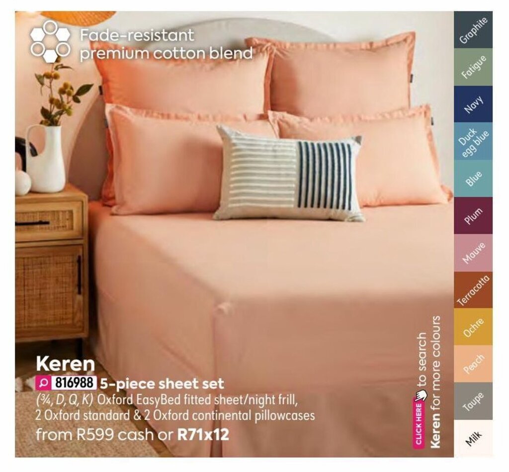 HomeChoice Keren 5-piece Sheet Set offer