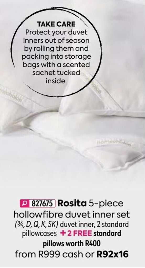 HomeChoice Rosita 5-piece Hollowfibre Duvet Inner Set offer