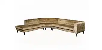Dhalia ii 3 piece rhf corner suite, champagne