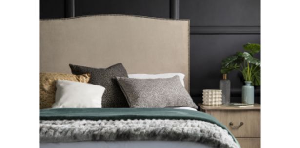 Rochester Giza upholstered headboard queen, gold offer