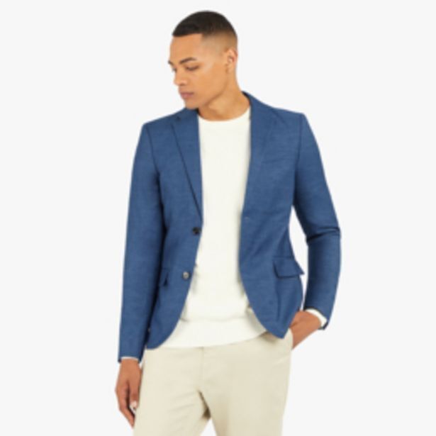 Mkm blue slim textured blazer offer at Markham