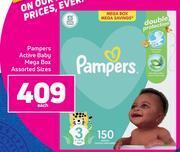 Game Pampers active baby mega box assorted sizes-each offer