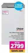 Game Univa 110l white chest freezer uc 12w offer